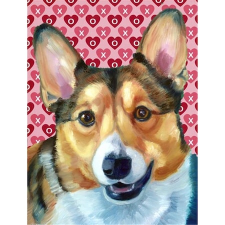 Carolines Treasures Corgi Hearts Love And Valentines Day Flag Canvas House Size LH9567CHF